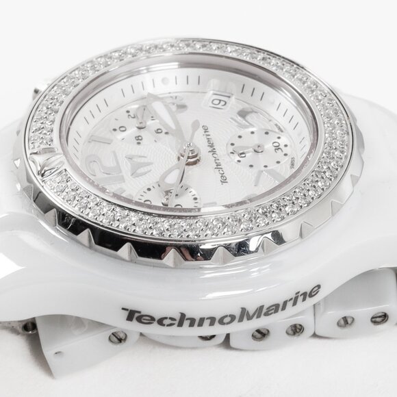 Technomarine White Geneve Technodiamond Porcelain Watch - Picture 6 of 10